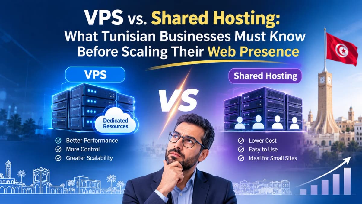 الخادم الافتراضي VPS أم الاستضافة المشتركة؟ ما الذي يجب أن تعرفه الشركات التونسية قبل توسيع  حضورها الرقمي ؟